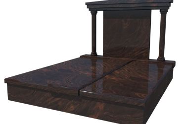 Dvojhrob s masívnym pomníkom z granitu