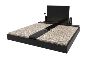 Dvojhrob z čiernej a šedej žuly