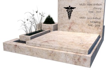 Dvojhrob Ivory Cream s otvorom na kvety