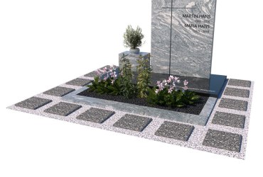 Otvorený granitový hrob