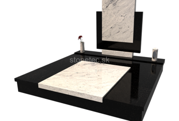 Dvojhrob zo žuly Viscont White a Star Galaxy