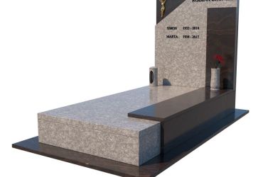 Kombinovaný jednohrob z bledej a tmavej žuly