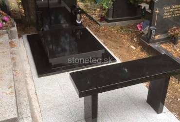 Urnový hrob s lavičkou Absolute Black